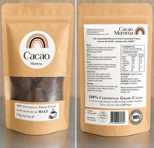 Ceremonial Cacao Chunks - 120g bag